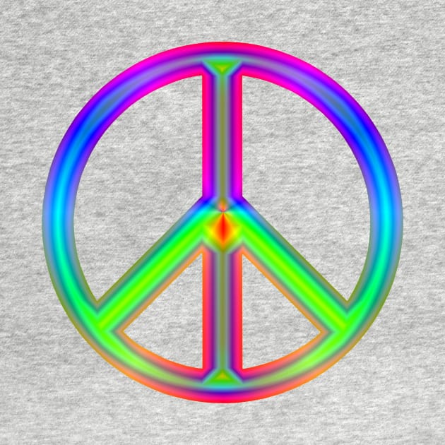 Rainbow Neon Peace Sign by Art by Deborah Camp